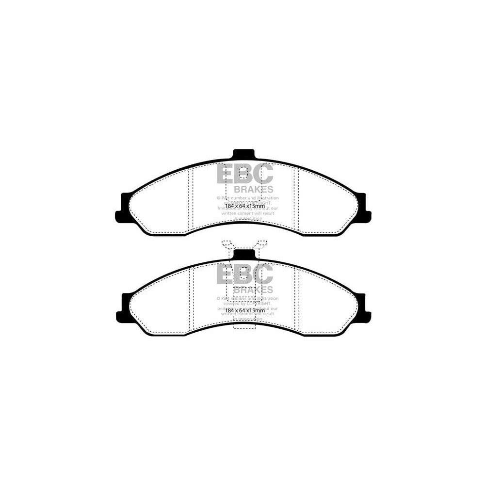 EBC Yellowstuff Brake Pads 184mm x 64mm DP41505R - Front