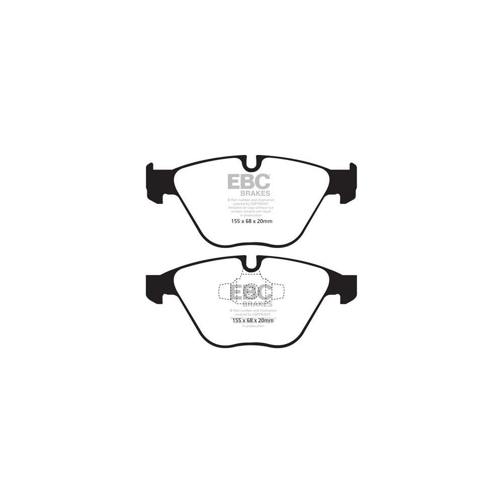 EBC Greenstuff 2000 Brake Pads 155mm x 68mm DP21512 - Front