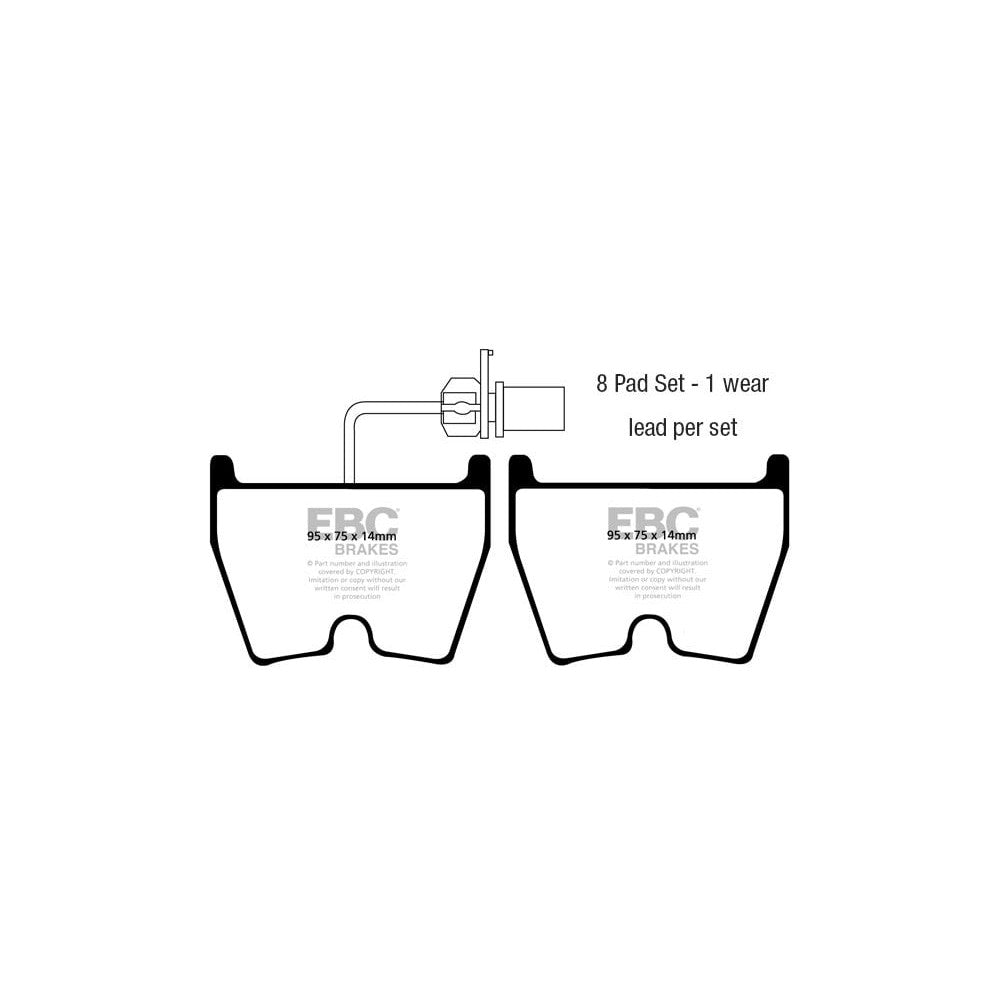 EBC Yellowstuff Brake Pads 95mm x 75mm DP41513R - Front