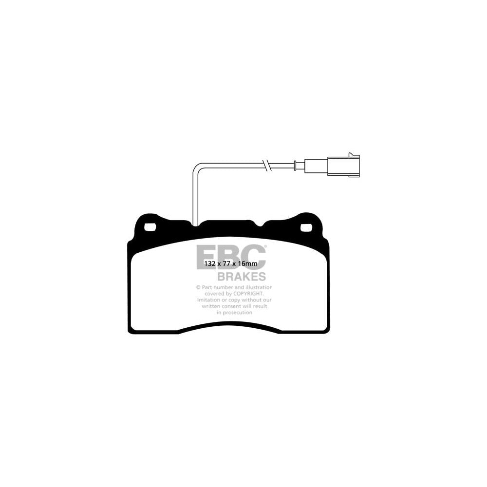 EBC Yellowstuff Brake Pads 132mm x 77mm DP41536R - Front