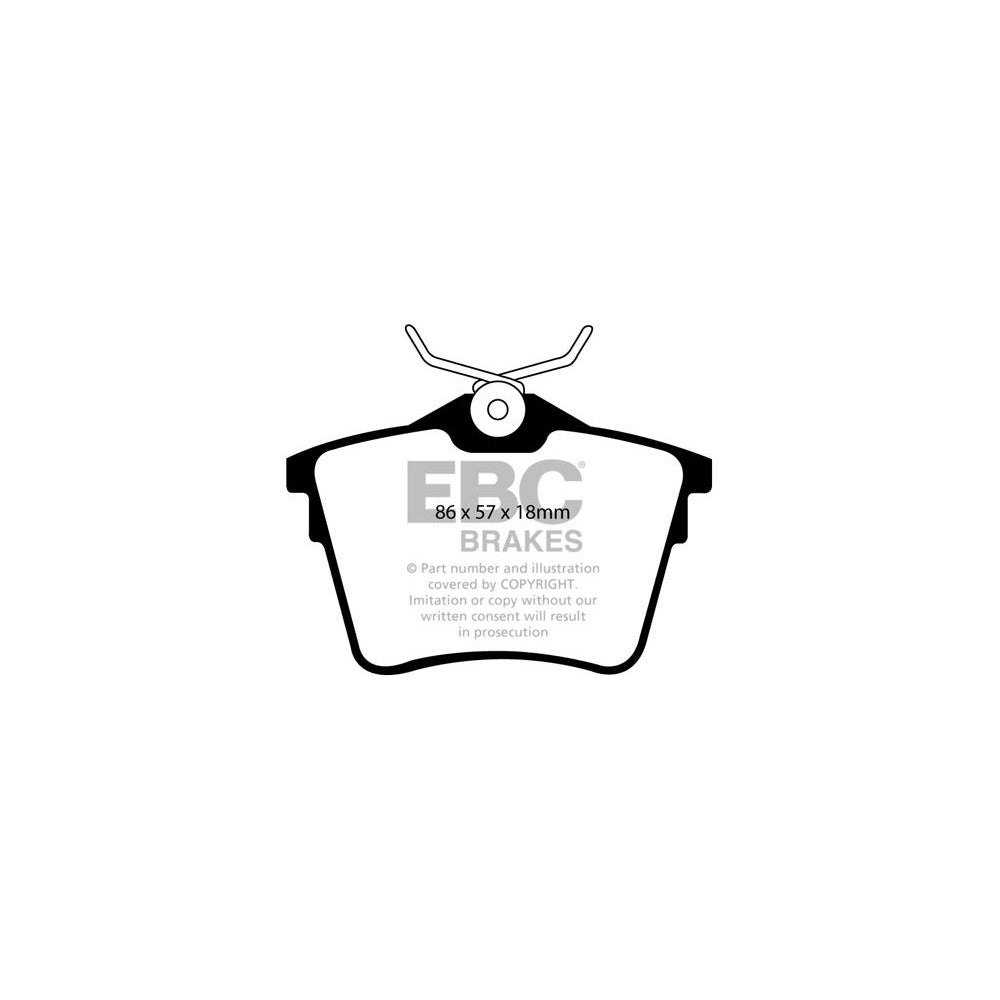 EBC Redstuff Brake Pads 86mm x 57mm DP31551C - Rear