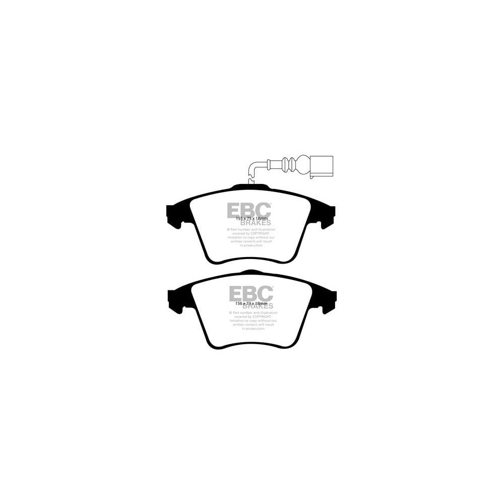 EBC Greenstuff 2000 Brake Pads 155mm x 75mm DP21556 - Front
