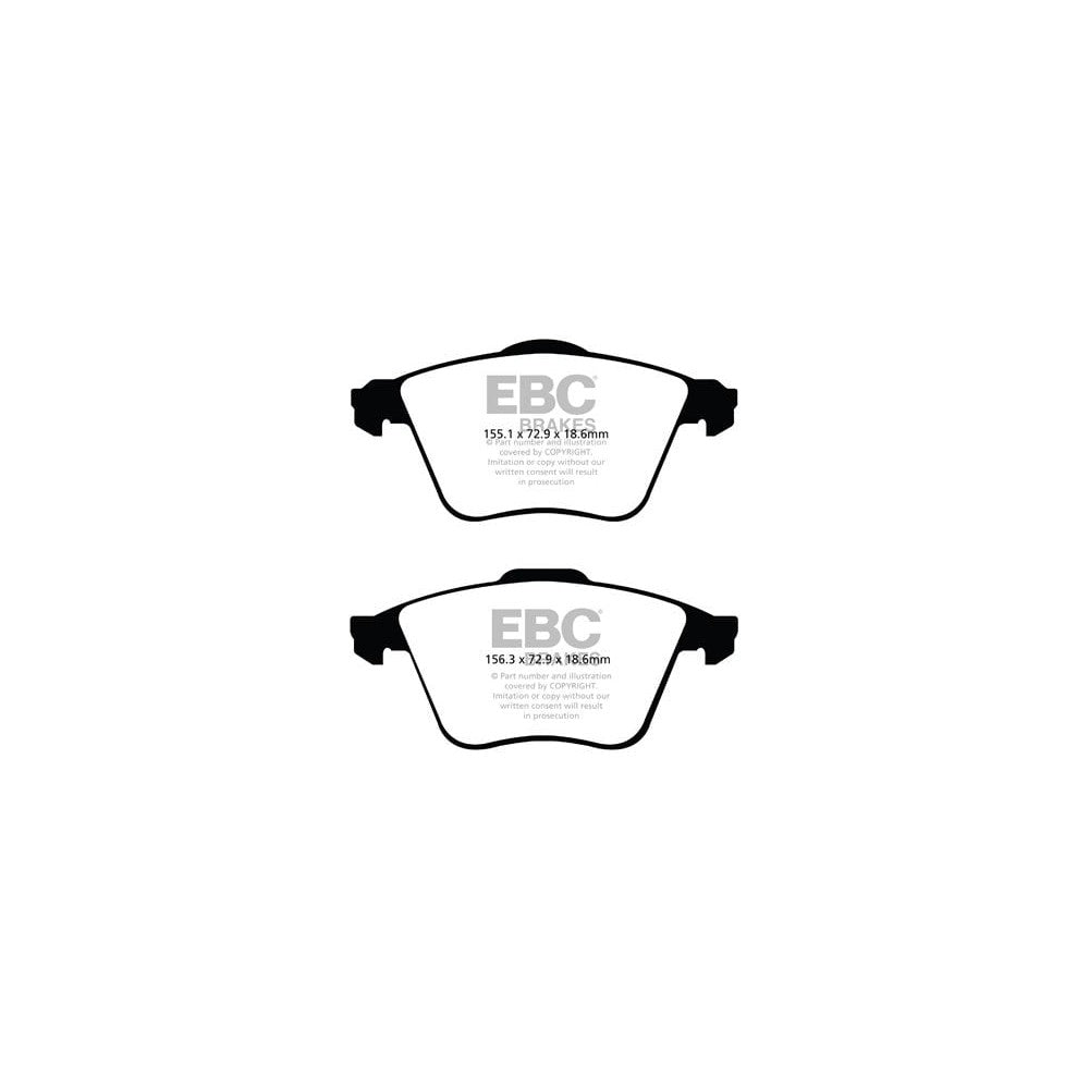 EBC Greenstuff 2000 Brake Pads 155mm x 73mm DP21574 - Front