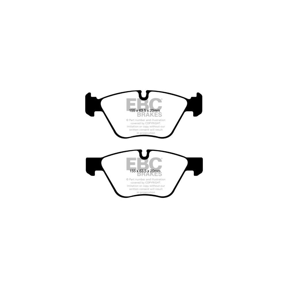 EBC Greenstuff 2000 Brake Pads 155mm x 63.5mm DP21600 - Front