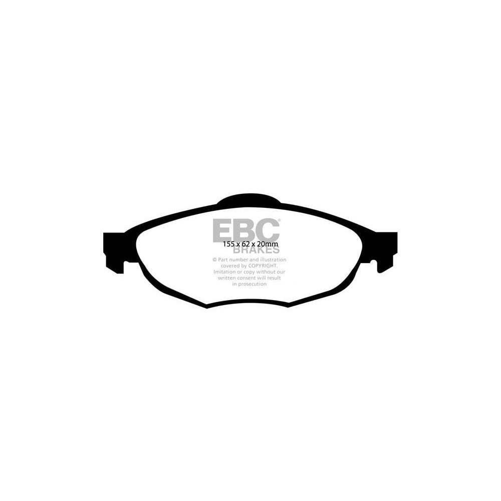 EBC Greenstuff 2000 Brake Pads 155mm x 62mm DP21611 - Front