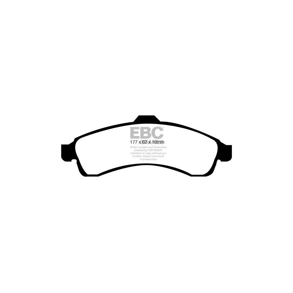EBC Yellowstuff Brake Pads 177mm x 62mm DP41618R - Front
