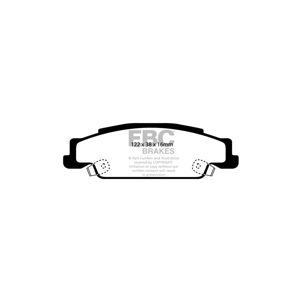 EBC Greenstuff 2000 Brake Pads 122mm x 38mm DP21646 - Rear