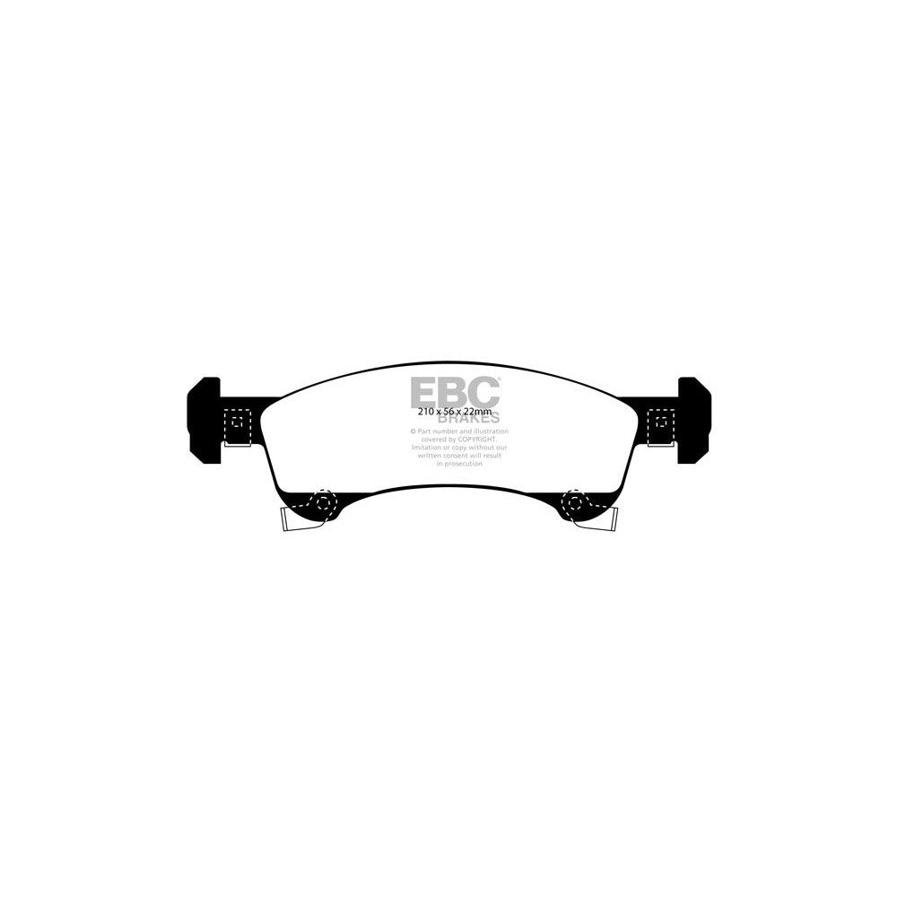 EBC Greenstuff 6000 Brake Pads 210mm x 56mm DP61651 - Front
