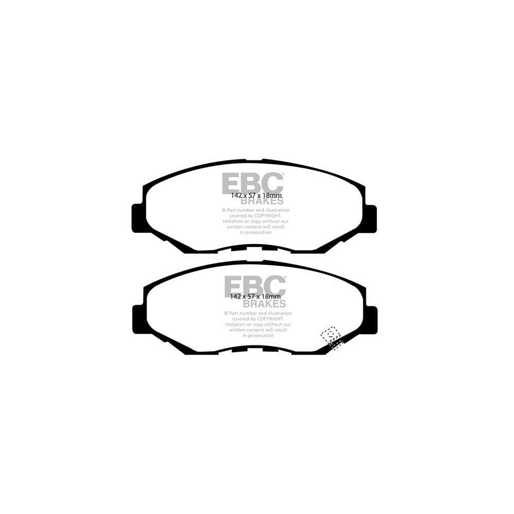 EBC Greenstuff 2000 Brake Pads 142mm x 57mm DP21655 - Front