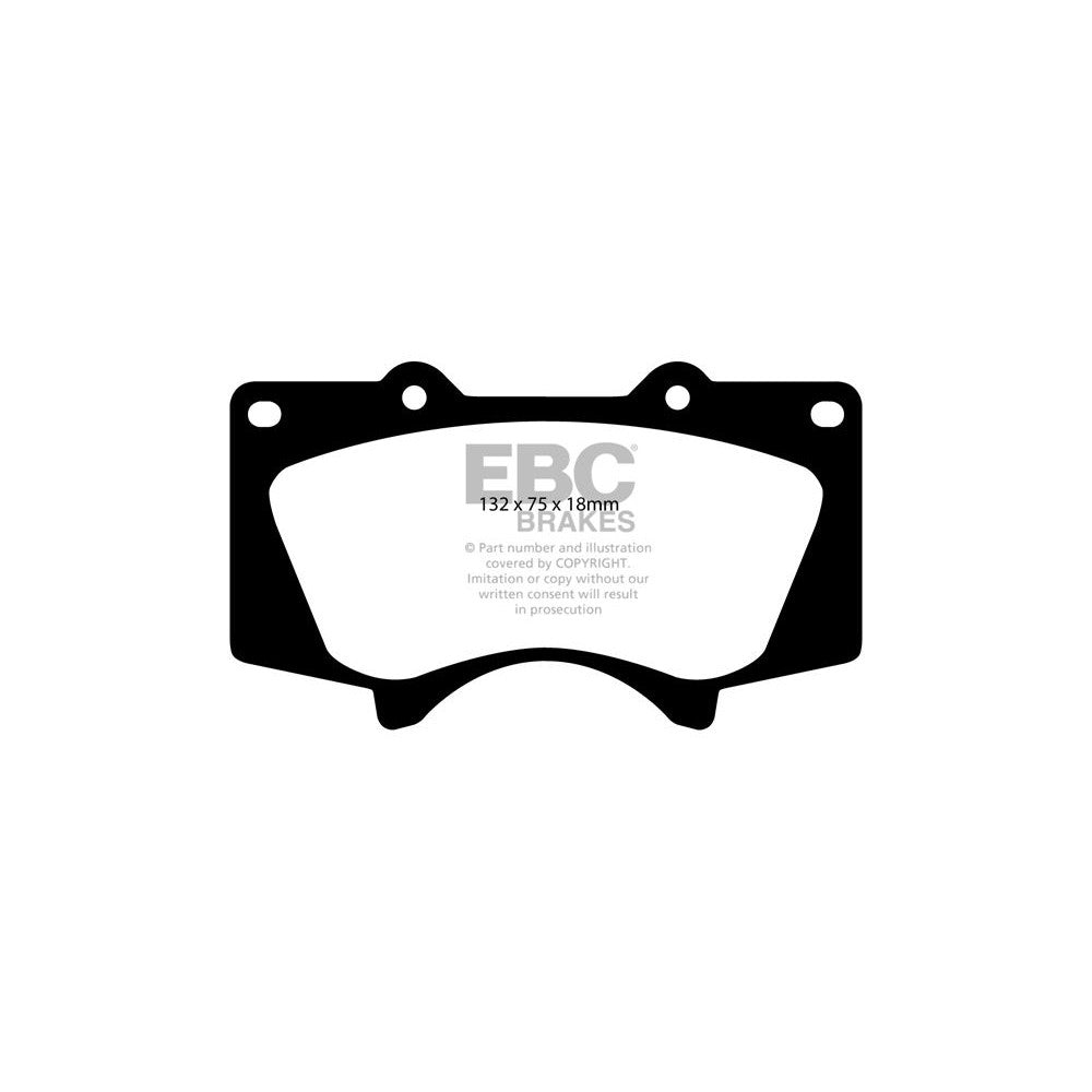 EBC Yellowstuff Brake Pads 132mm x 75mm DP41657R - Front