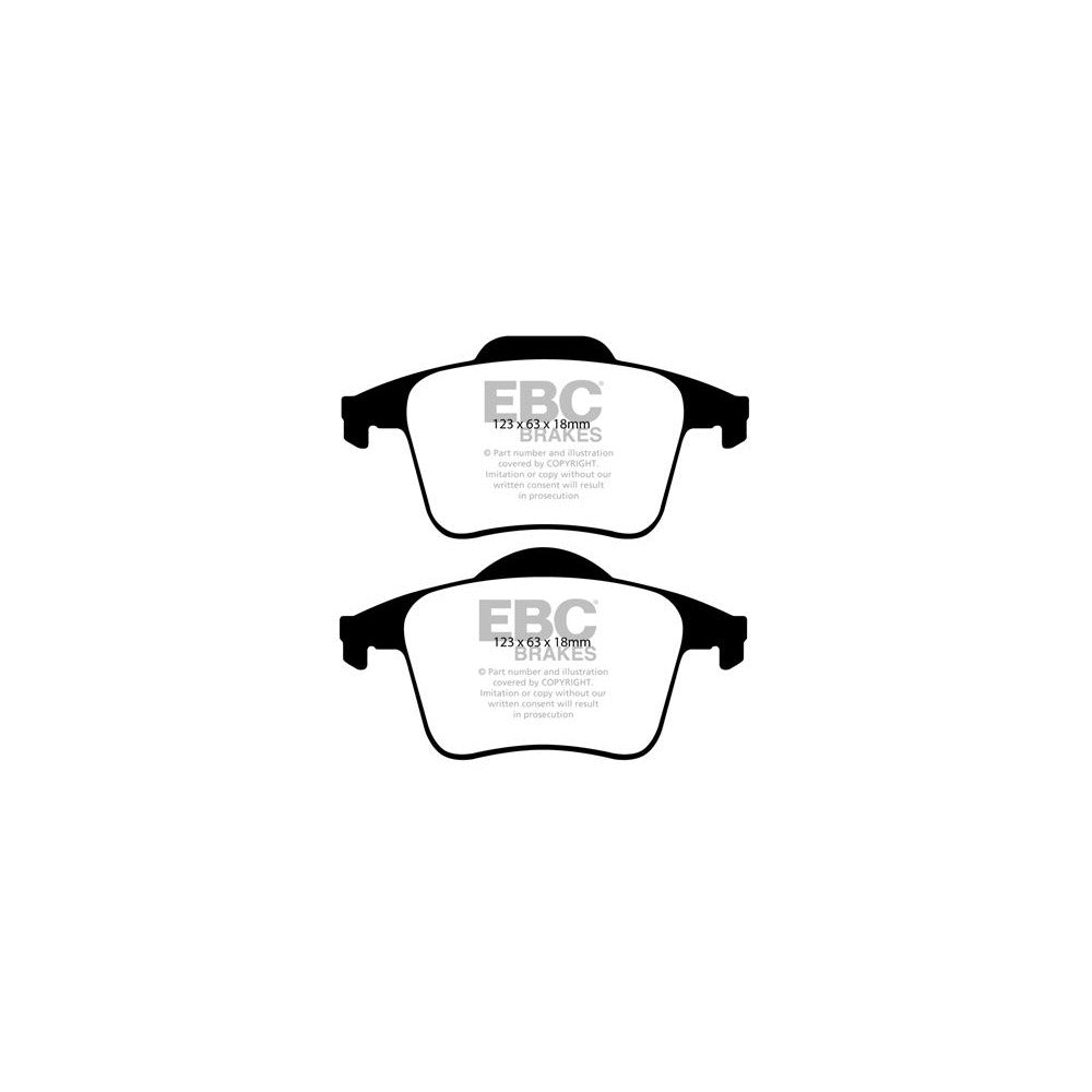 EBC Greenstuff 6000 Brake Pads 141mm x 59mm DP61680 - Rear