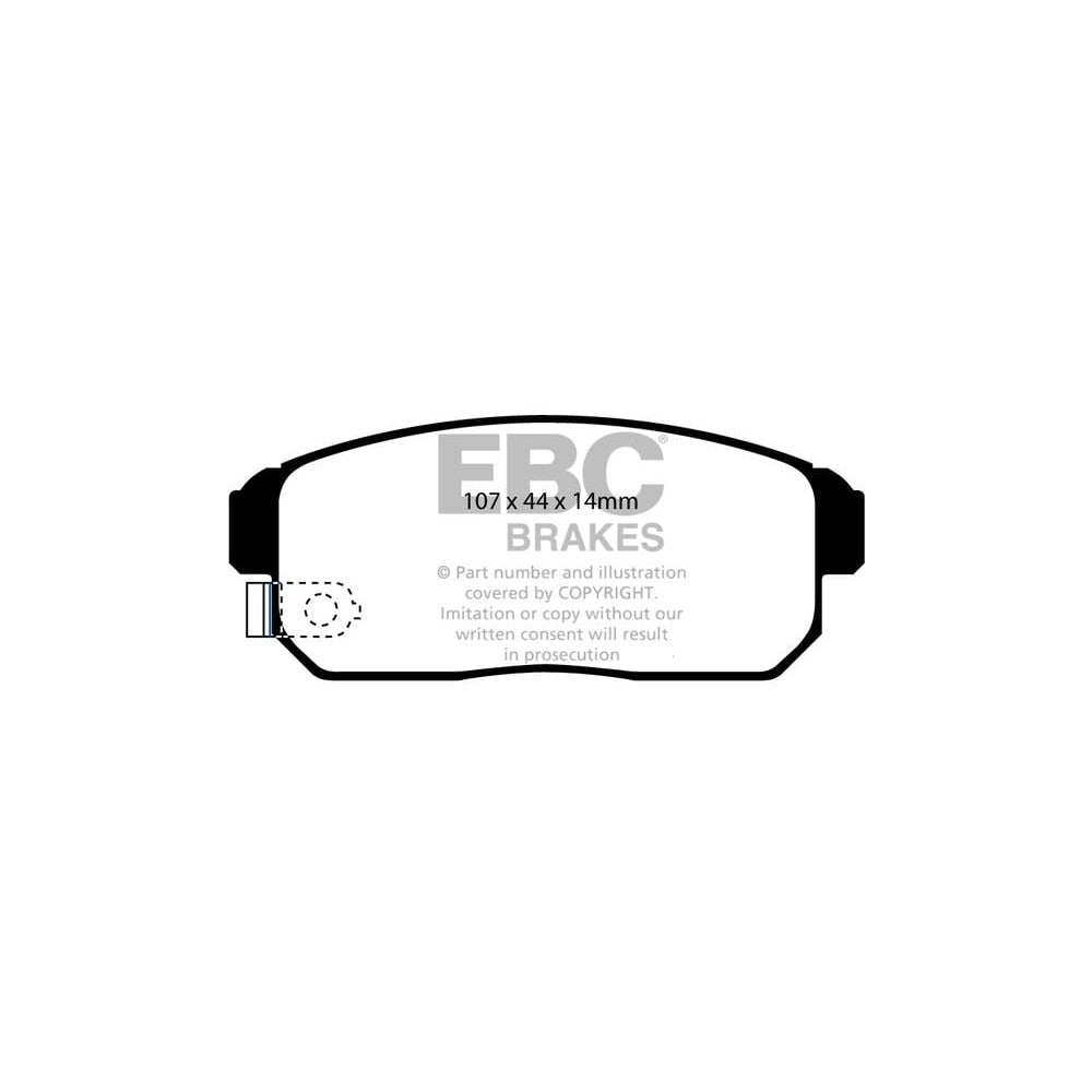 EBC Redstuff Brake Pads 107mm x 44mm DP31691C - Rear