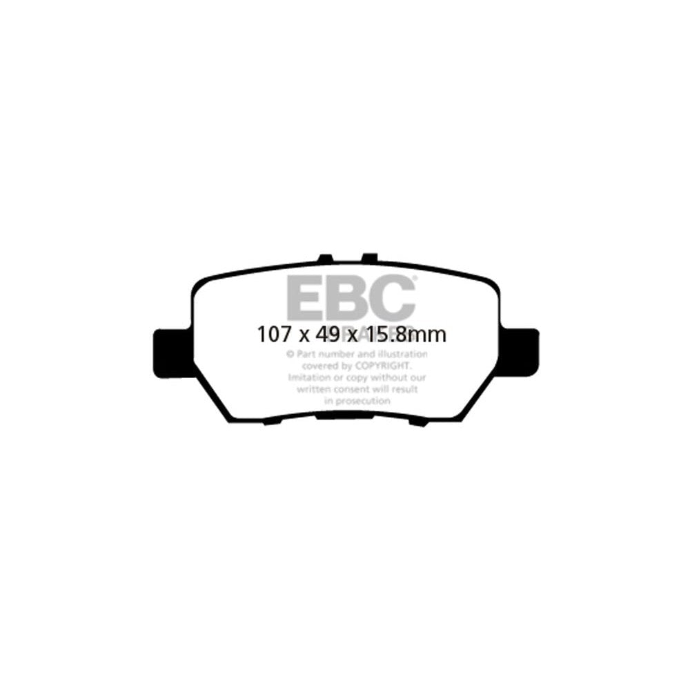 EBC Greenstuff 2000 Brake Pads 107mm x 49mm DP21736 - Rear