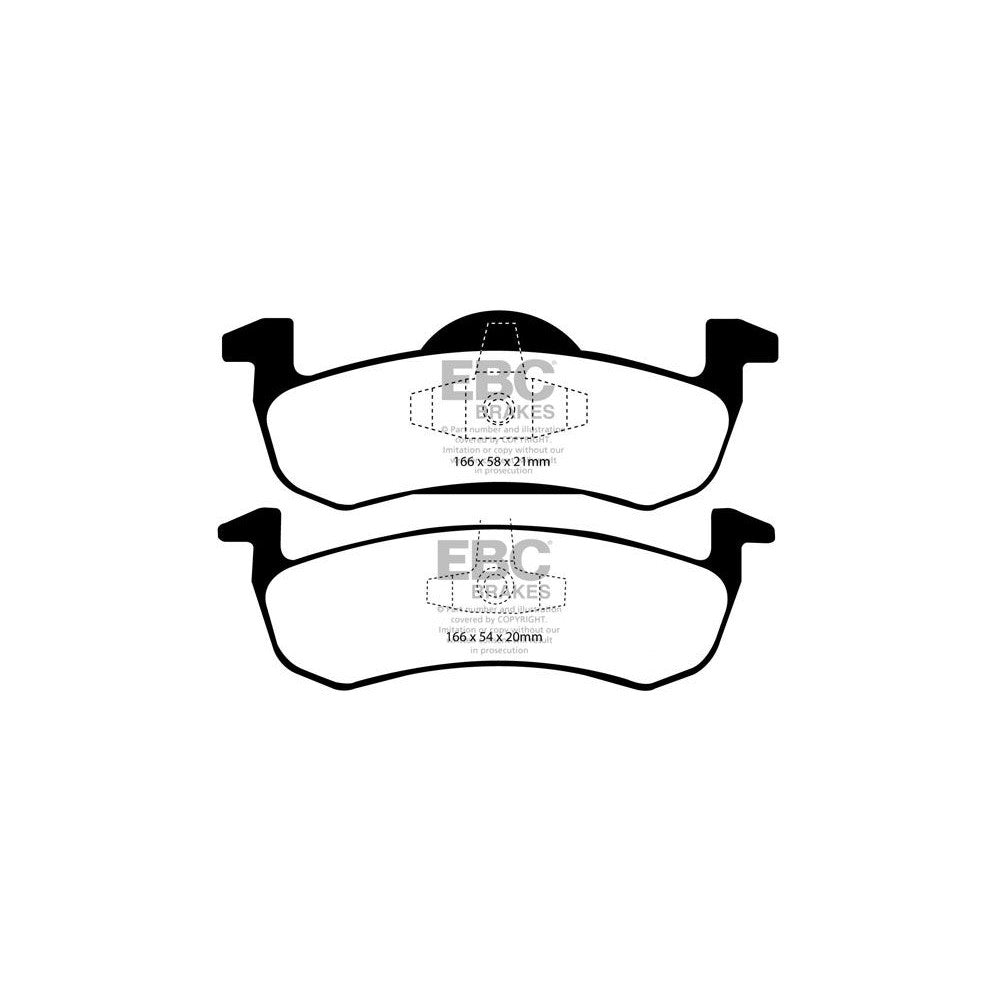EBC Ultimax Brake Pads 166mm x 54mm DP1804 - Rear