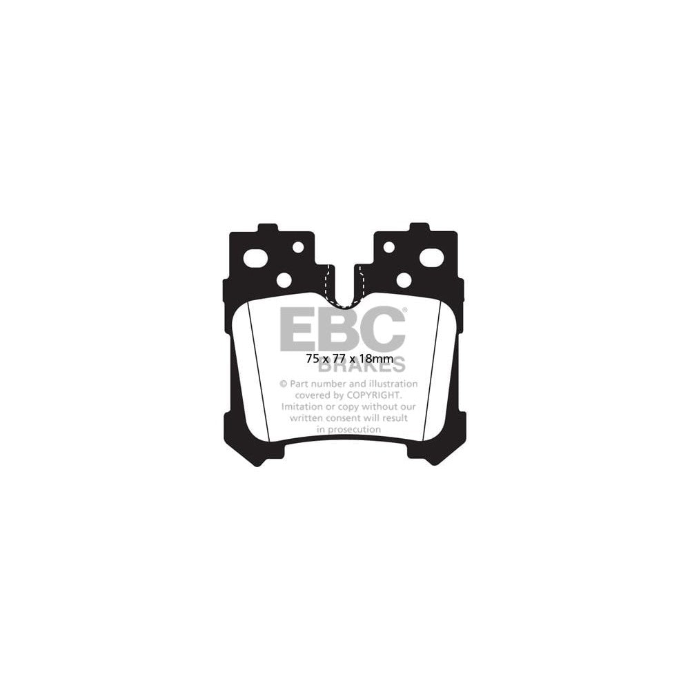 EBC Redstuff Brake Pads 75mm x 77mm DP31812C - Rear