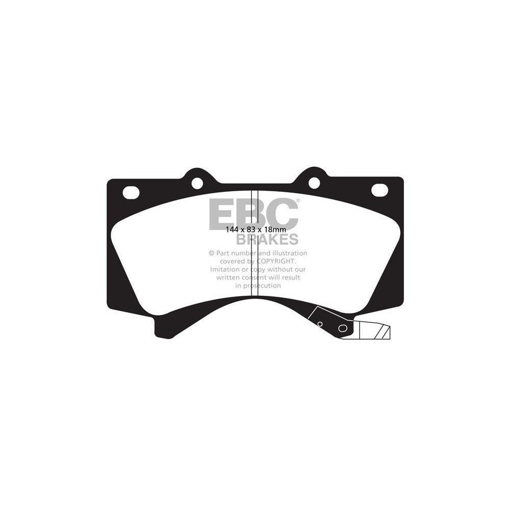 EBC Yellowstuff Brake Pads 144mm x 83mm DP41815R - Front