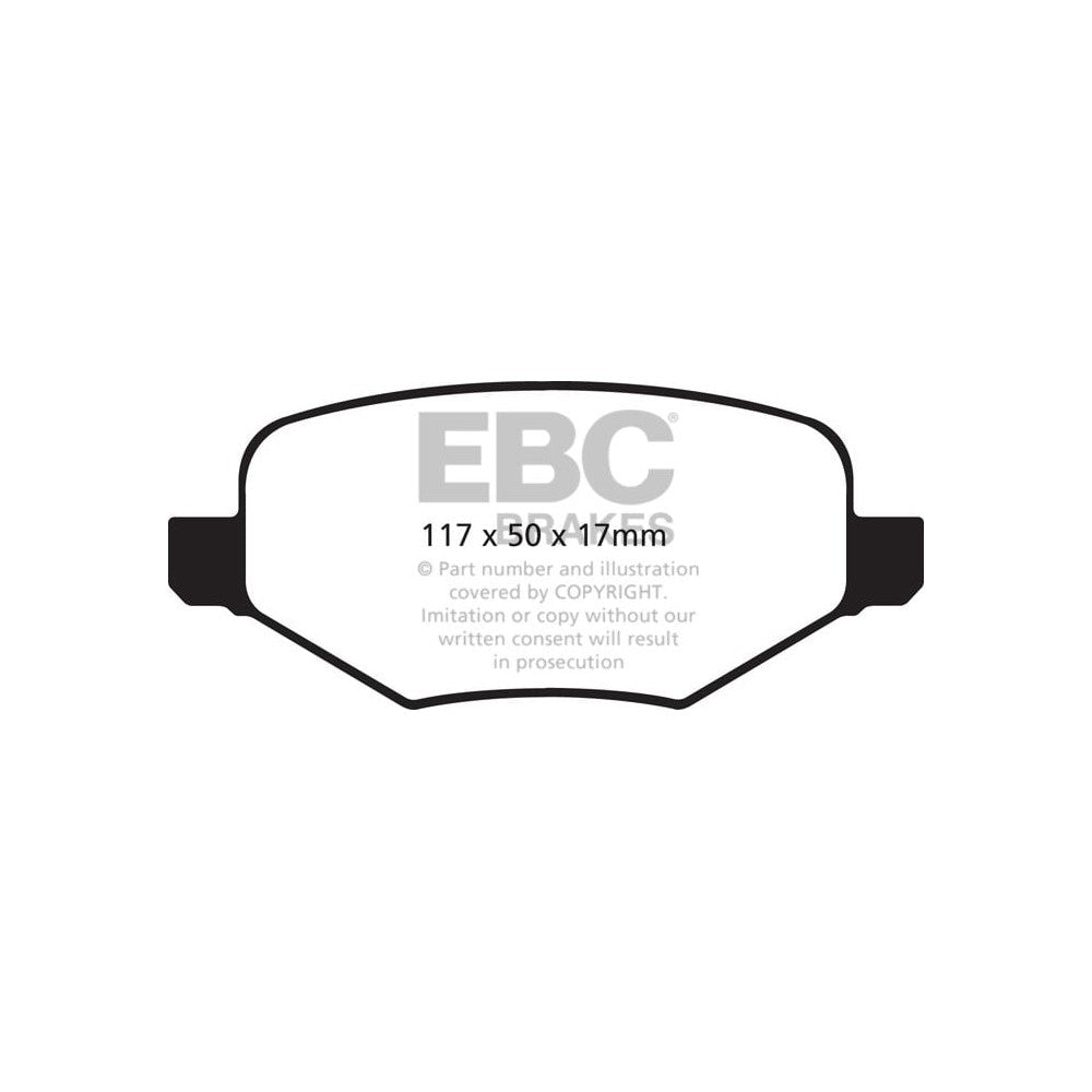 EBC Greenstuff 2000 Brake Pads 117mm x 50mm DP21826 - Rear