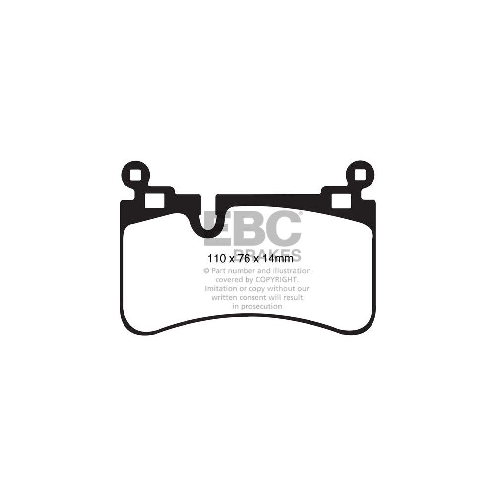 EBC Yellowstuff Brake Pads 110mm x 76mm DP41839R - Rear