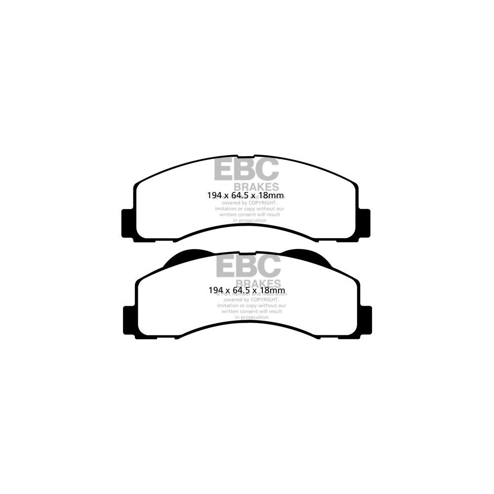 EBC Yellowstuff Brake Pads 194mm x 64.5mm DP41855R - Front