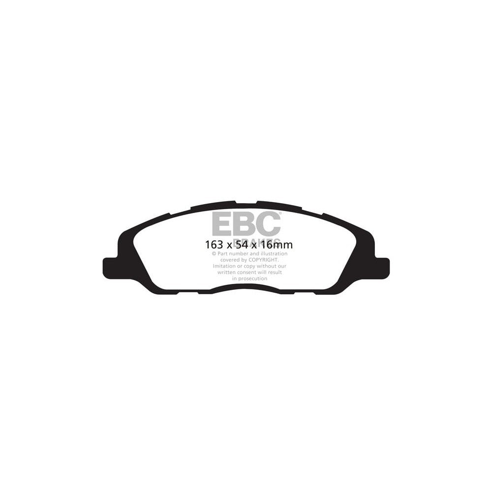 EBC Greenstuff 2000 Brake Pads 163mm x 54mm DP21868 - Front