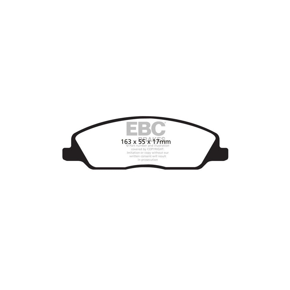 EBC Greenstuff 2000 Brake Pads 163mm x 55mm DP21869 - Front
