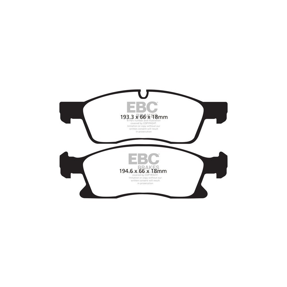 EBC Yellowstuff Brake Pads 194.6mm x 66mm DP41871R - Front