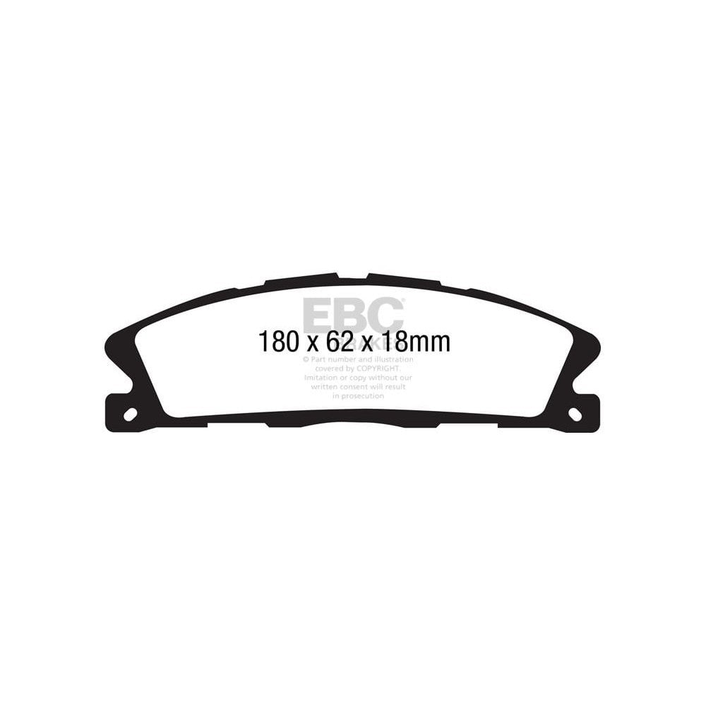 EBC Greenstuff 2000 Brake Pads 180mm x 62mm DP21886 - Front
