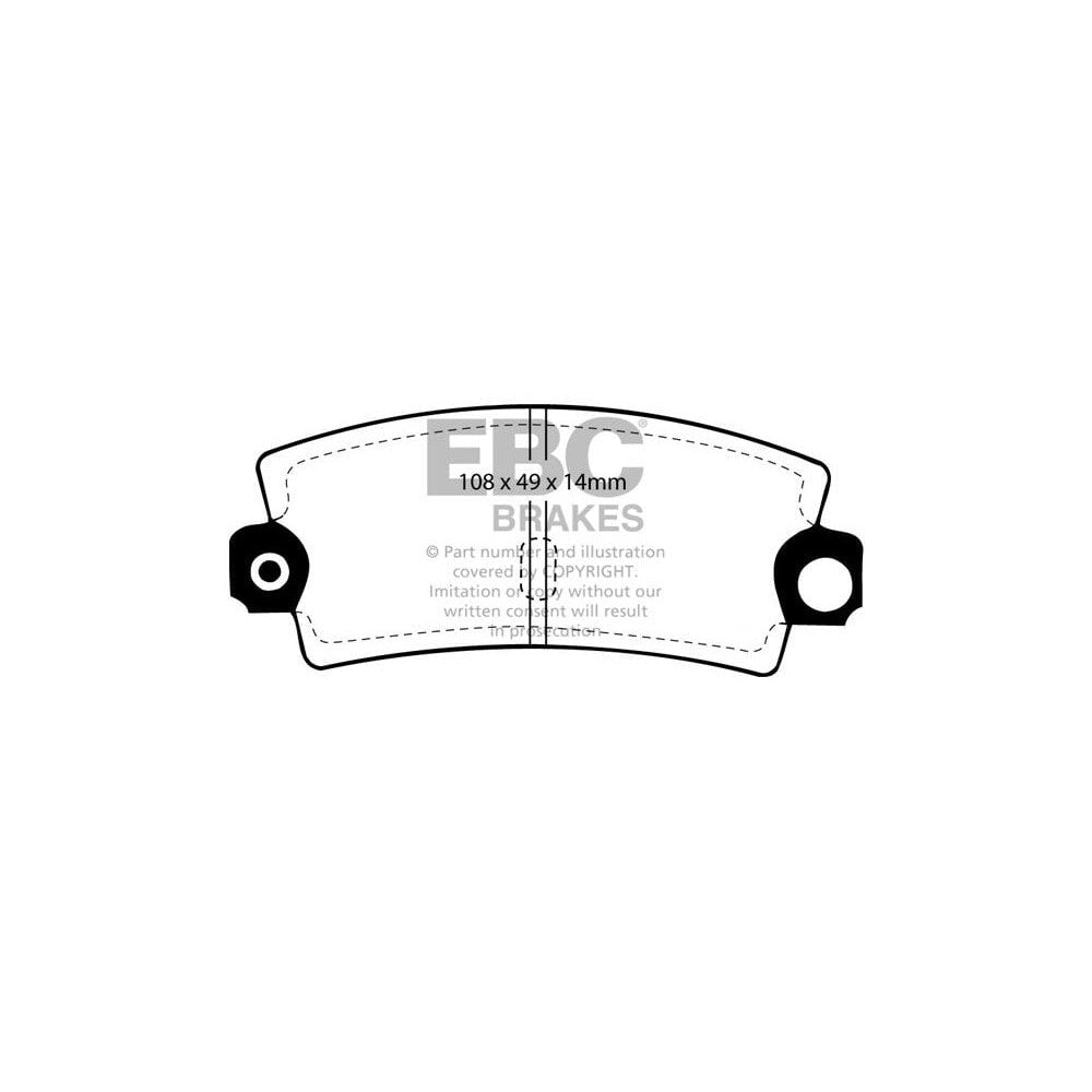 EBC Greenstuff 2000 Brake Pads 108mm x 49mm DP2189 - Rear
