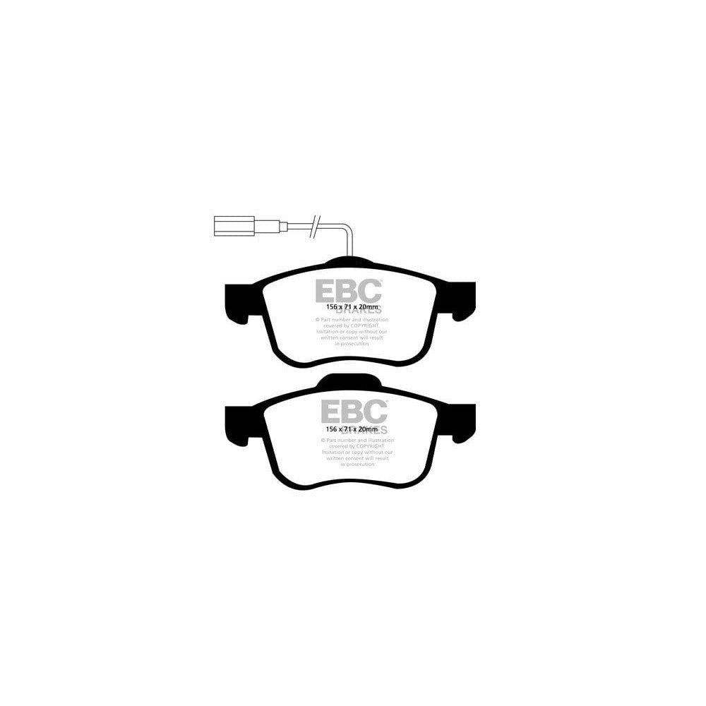 EBC Greenstuff 2000 Brake Pads 156mm x 71mm DP21904 - Front