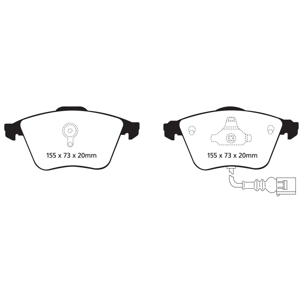 EBC Redstuff Brake Pads 155mm x 73mm DP31946C - Front