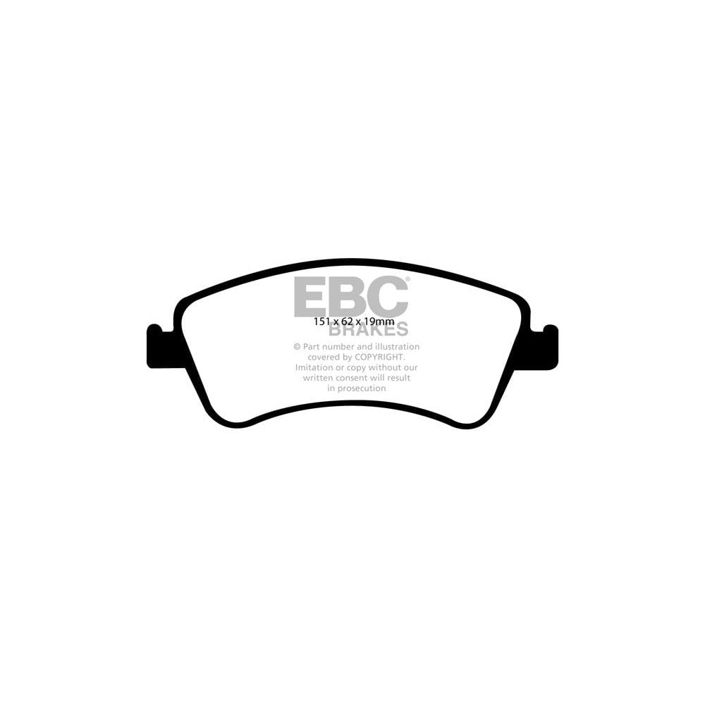 EBC Greenstuff 2000 Brake Pads 151mm x 62mm DP21950 - Front