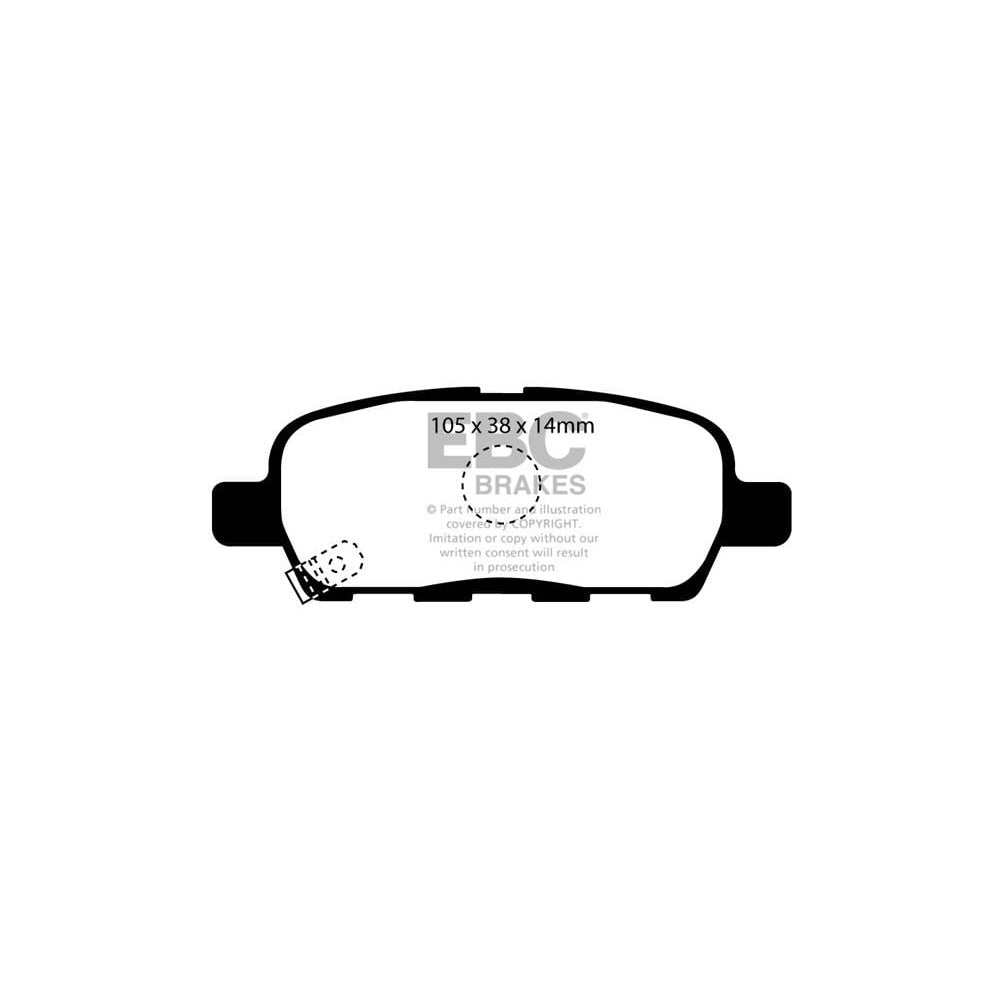 EBC Yellowstuff Brake Pads 105mm x 38mm DP41955R - Rear