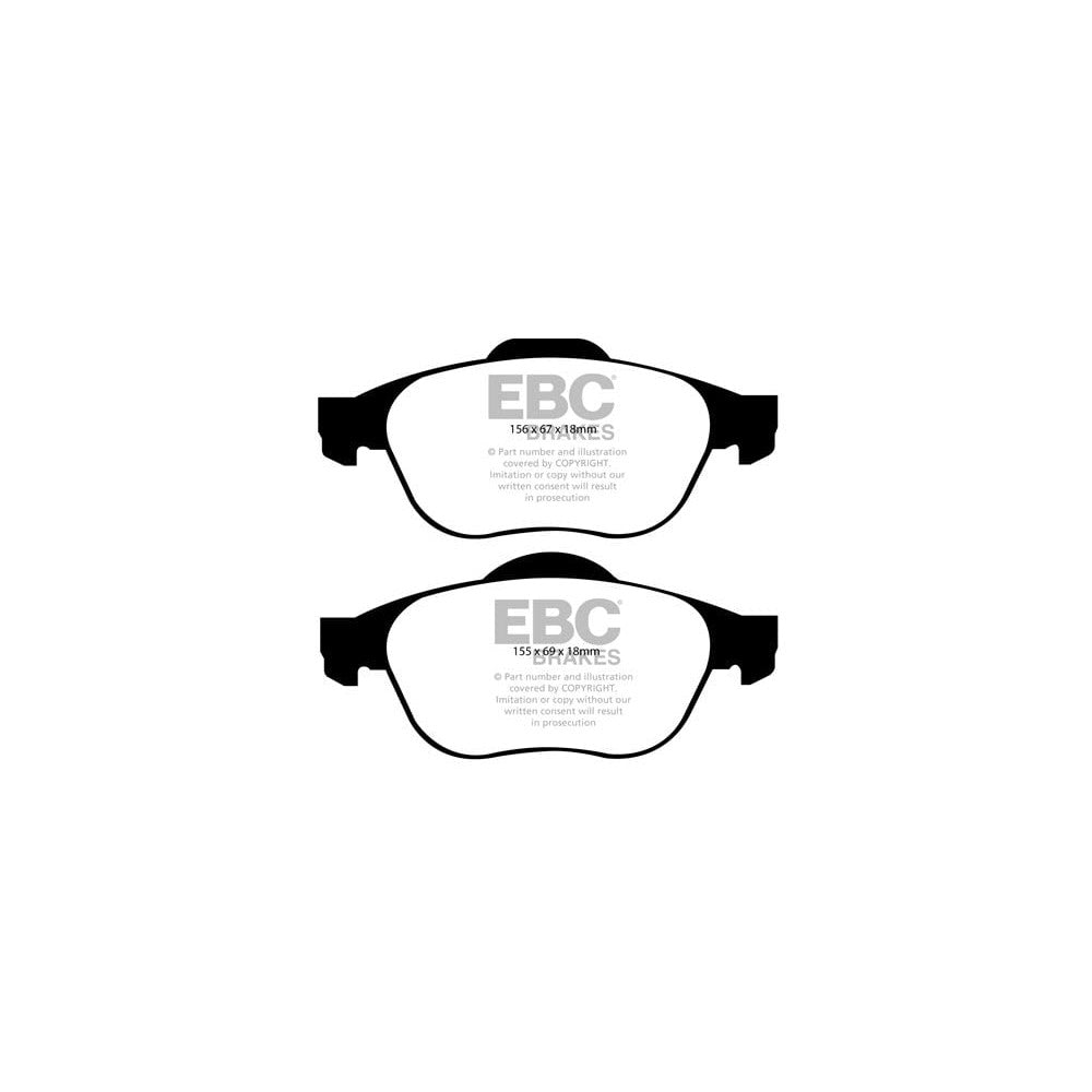 EBC Yellowstuff Brake Pads 155mm x 69mm DP41958R - Front