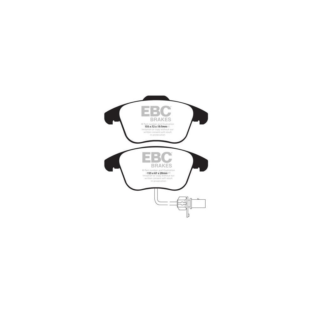 EBC Redstuff Brake Pads 155mm x 72mm DP31998C - Front