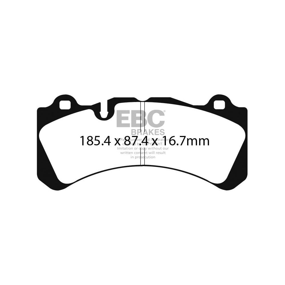 EBC Yellowstuff Brake Pads 185.4mm x 87.4mm DP4071R - Front