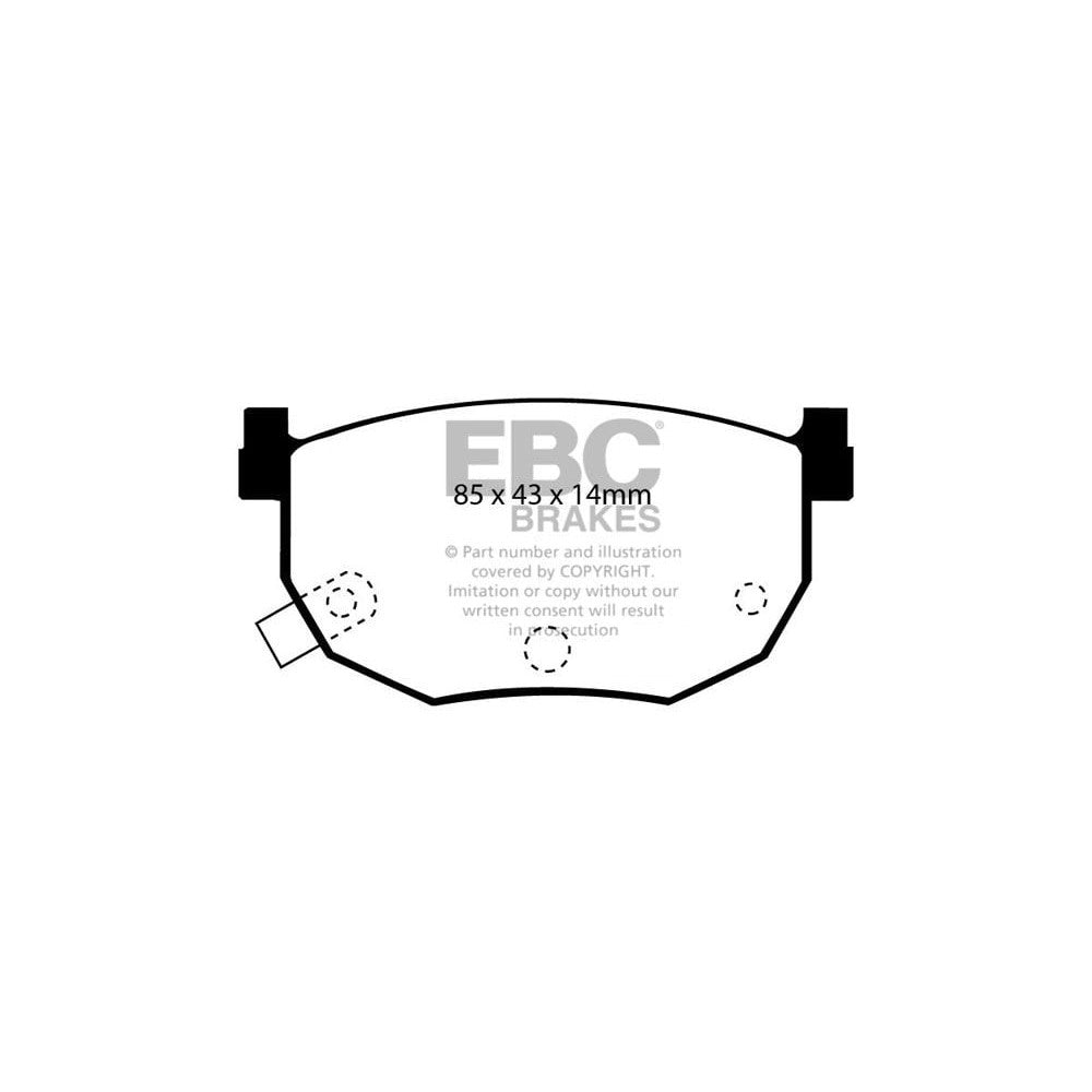EBC Greenstuff 2000 Brake Pads 85mm x 43mm DP2528 - Rear
