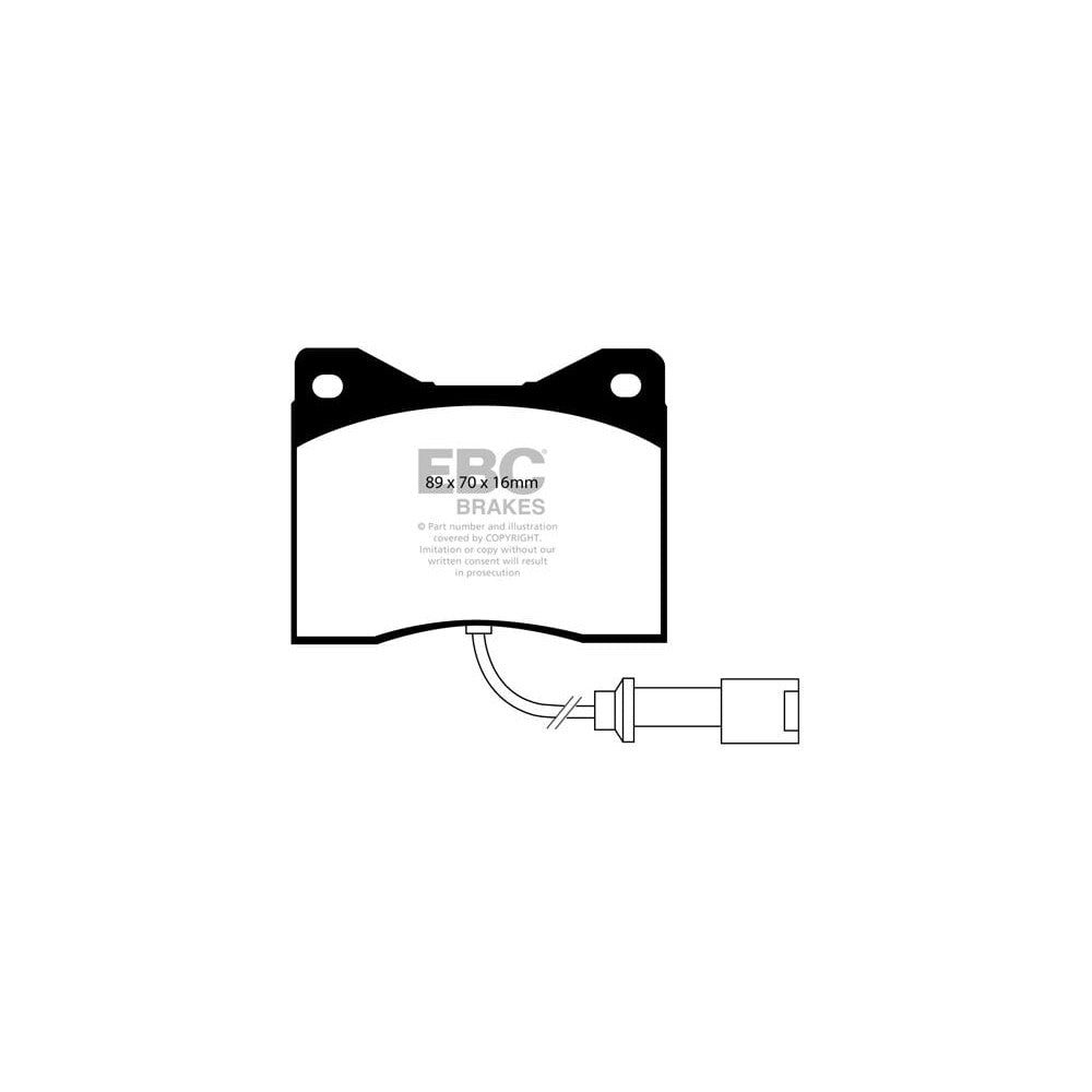 EBC Redstuff Brake Pads 89mm x 70mm DP3753C - Front