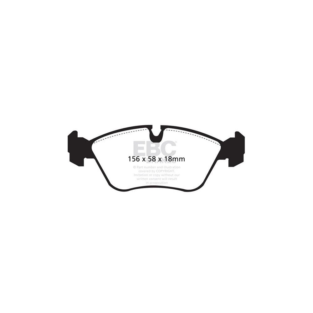 EBC Redstuff Brake Pads 156mm x 63mm DP3880C - Front