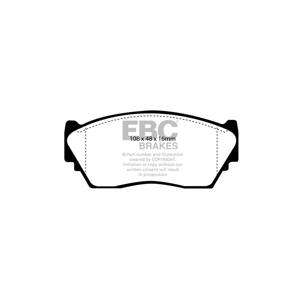 EBC Greenstuff 2000 Brake Pads 108mm x 48mm DP2892 - Front
