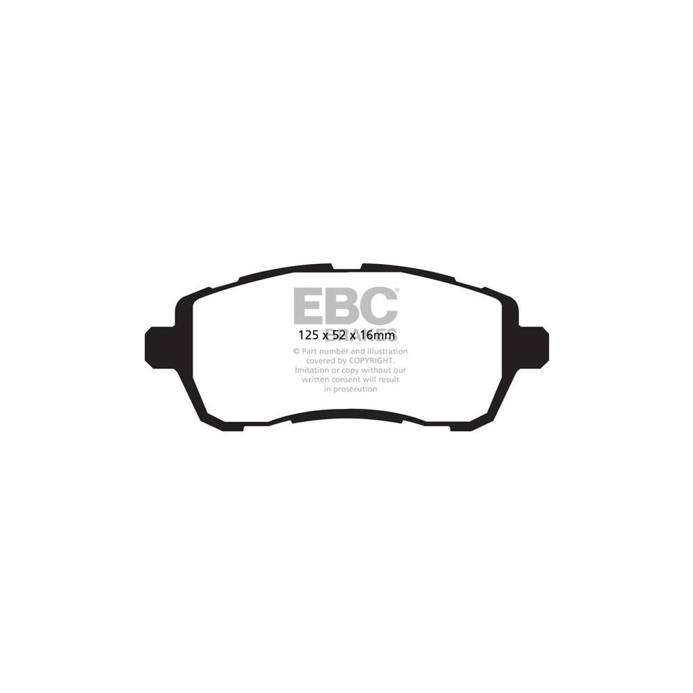 EBC Greenstuff 2000 Brake Pads 125mm x 52mm DP22002 - Front