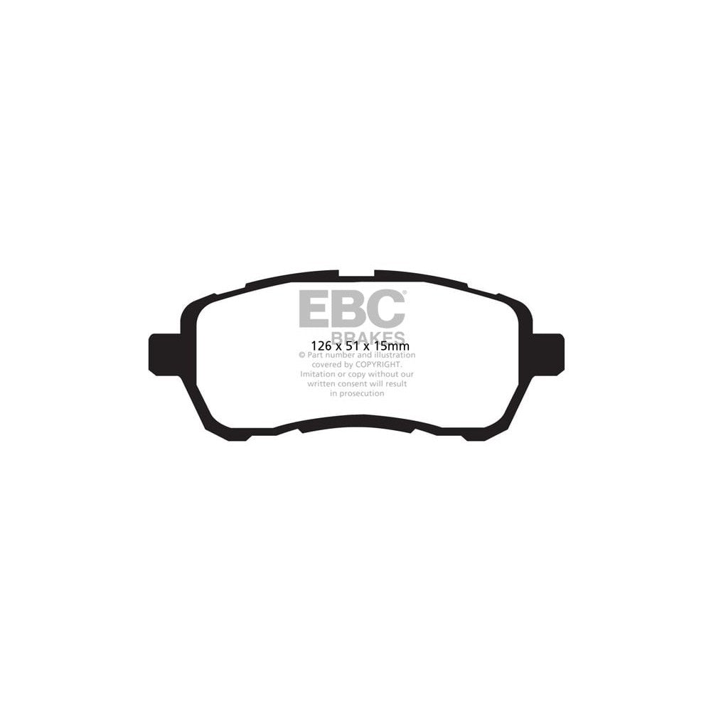 EBC Greenstuff 2000 Brake Pads 126mm x 51mm DP22003 - Front