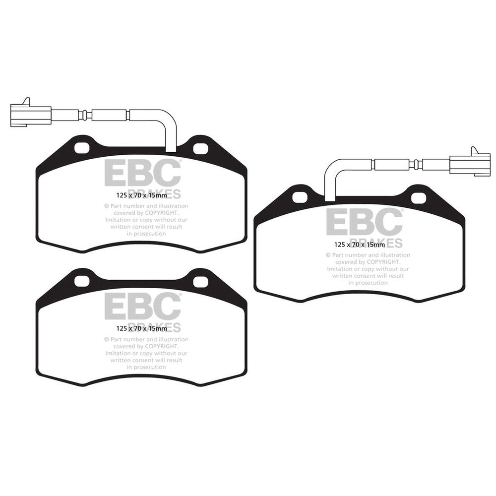 EBC Yellowstuff Brake Pads 125mm x 70mm DP42021/2R - Front