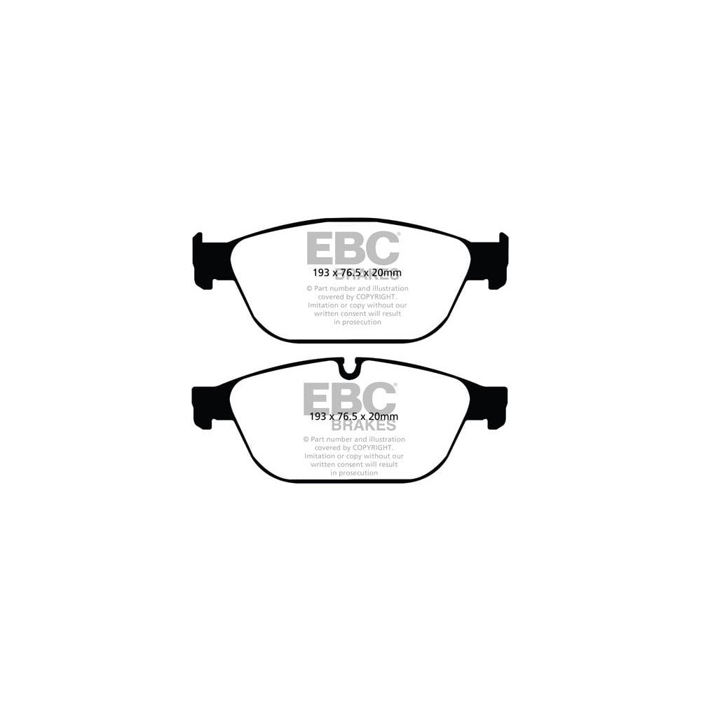 EBC Greenstuff 2000 Brake Pads 193mm x 76.5mm DP22087 - Front