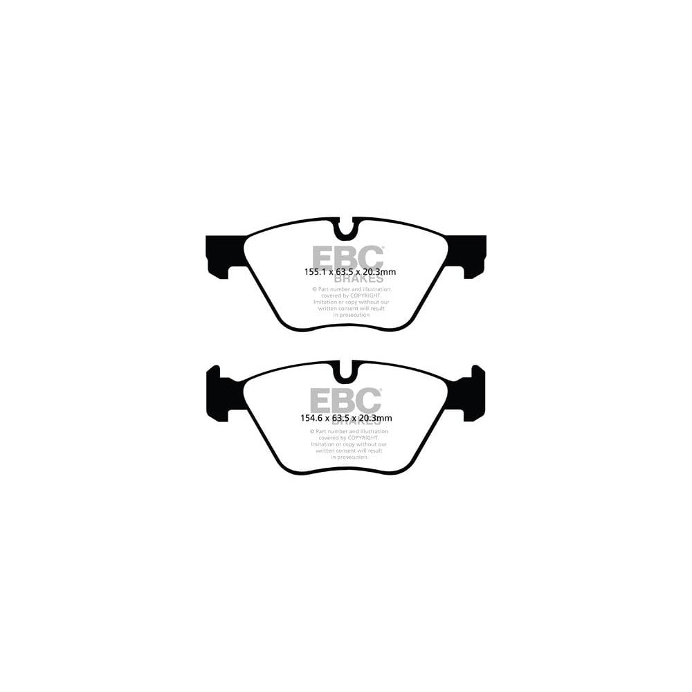 EBC Greenstuff 2000 Brake Pads 154.6mm x 63.5mm DP22088 - Front