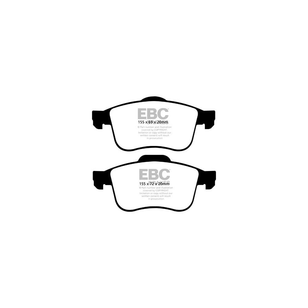 EBC Yellowstuff Brake Pads 155mm x 72mm DP42090R - Front