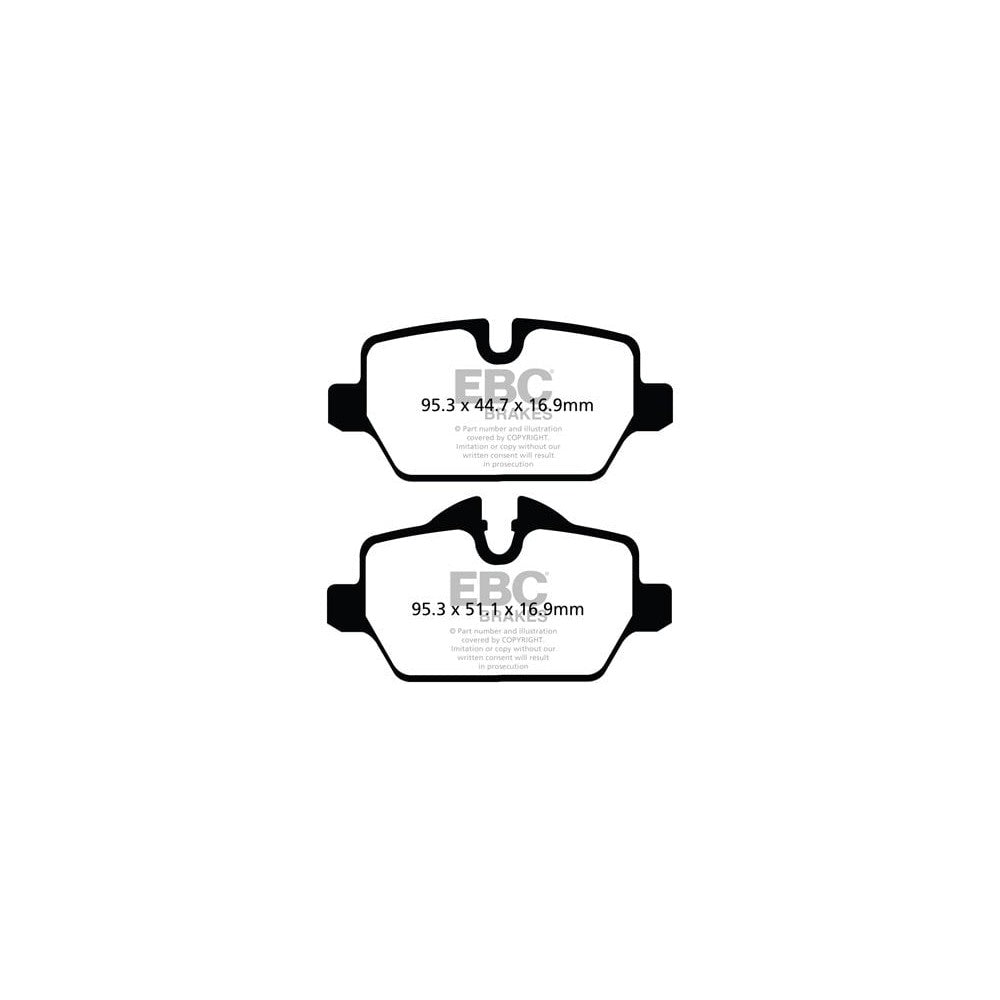 EBC Greenstuff 2000 Brake Pads 95.3mm x 51.1mm DP22102 - Rear
