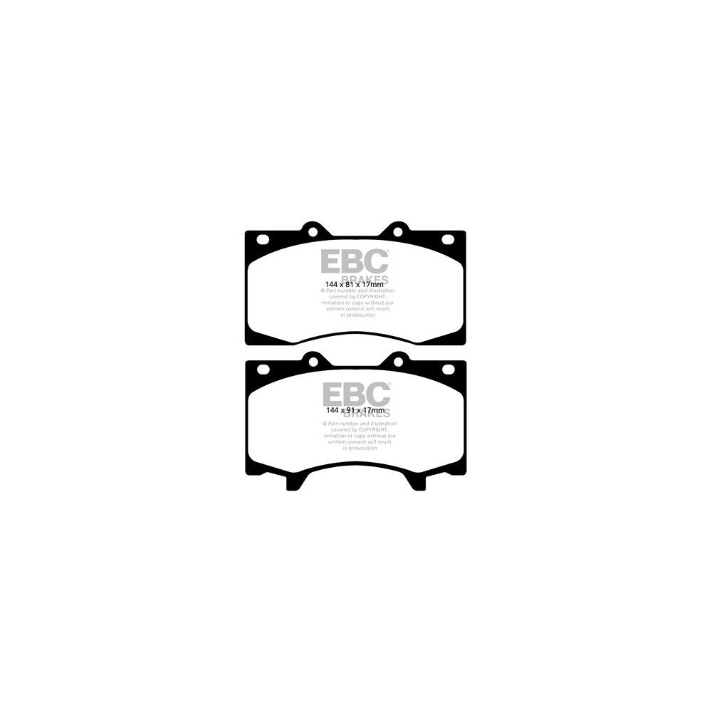 EBC Yellowstuff Brake Pads 144mm x 91mm DP42125R - Front