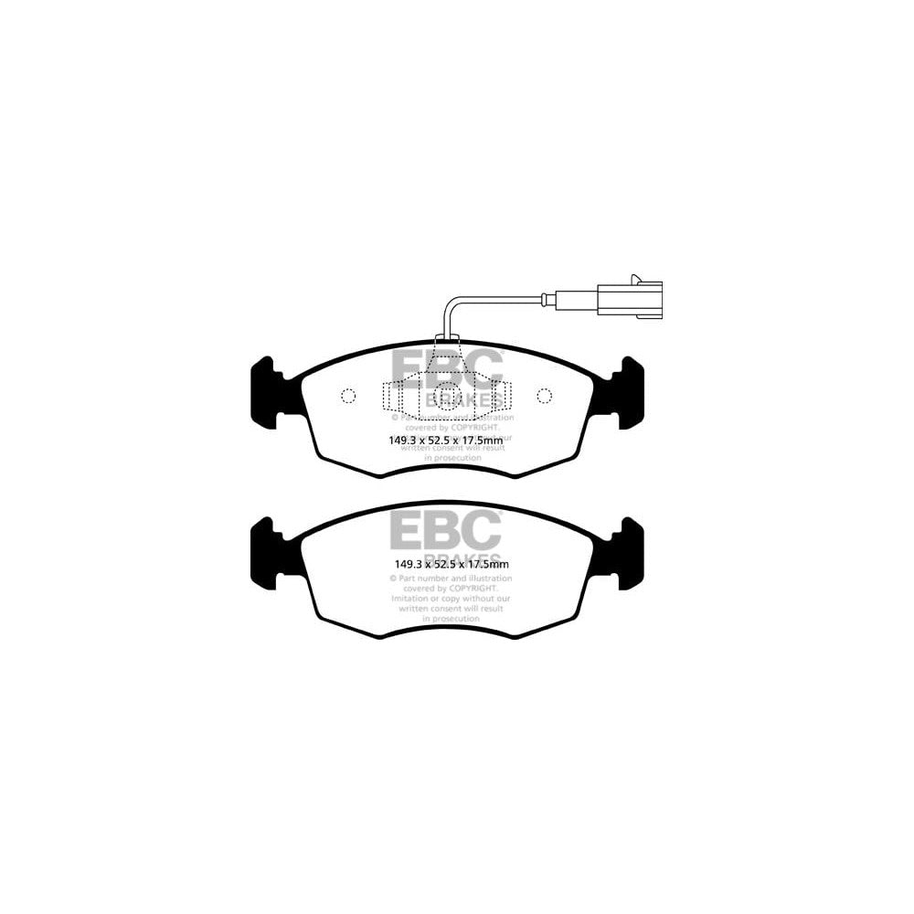 EBC Ultimax Brake Pads 149.3mm x 52.5mm DPX2141 - Front