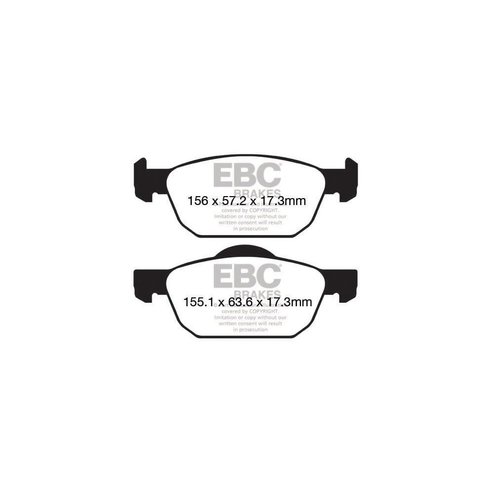 EBC Greenstuff 2000 Brake Pads 155.1mm x 63.6mm DP22154 - Front