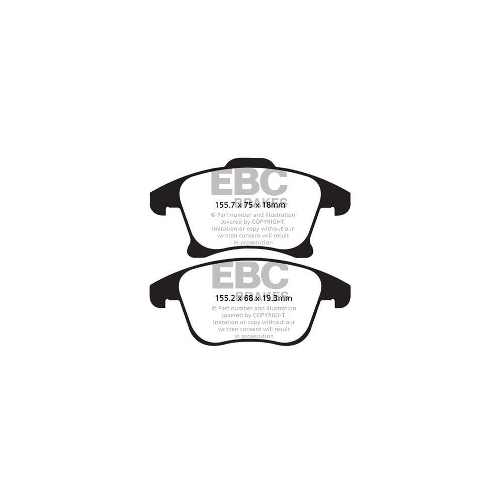 EBC Ultimax Brake Pads 155.2mm x 68mm DPX2159 - Front